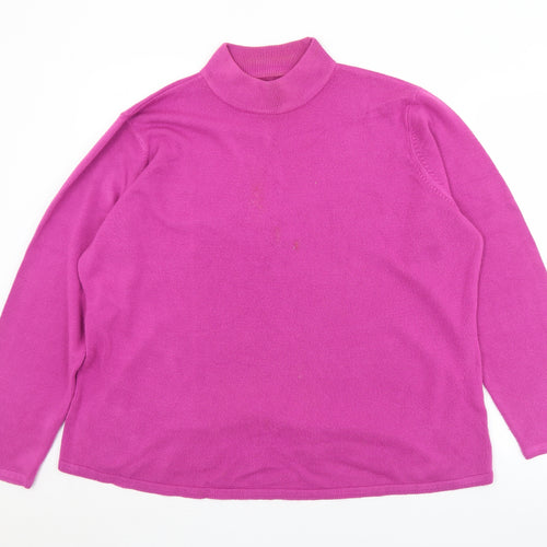 Preworn Womens Purple Mock Neck  Acrylic Pullover Jumper Size XL