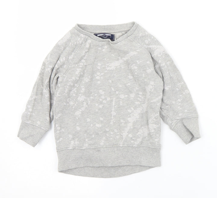 NEXT Boys Grey Geometric Cotton Pullover Jumper Size 12-18 Months - Distressed effect