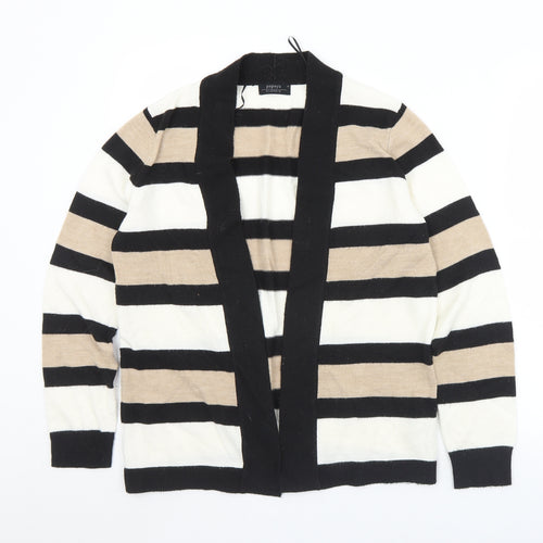 Papaya Womens Multicoloured Collared Striped Acrylic Cardigan Jumper Size 12