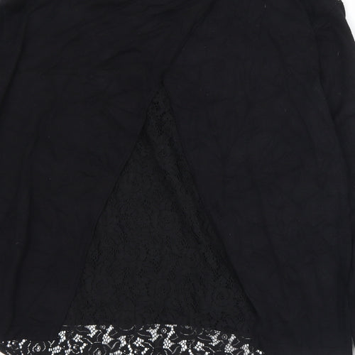 Peacocks Womens Black Crew Neck  Viscose Pullover Jumper Size 20