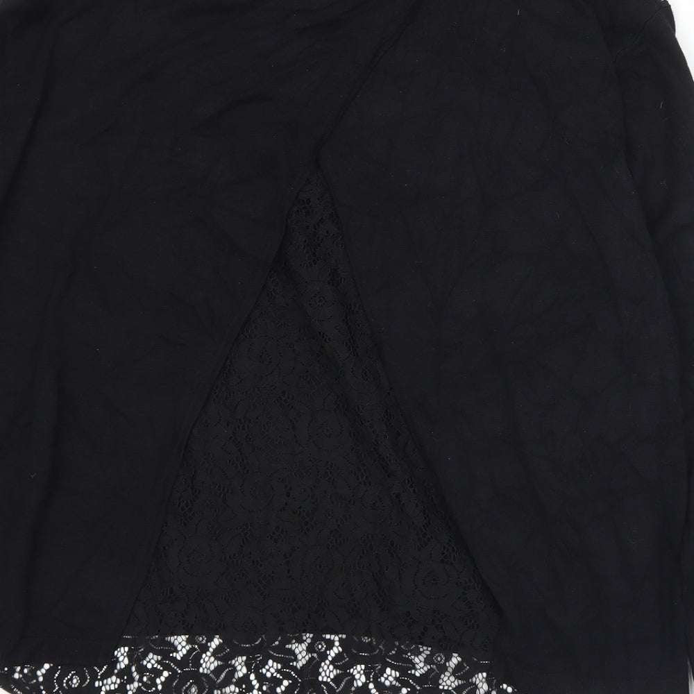 Peacocks Womens Black Crew Neck  Viscose Pullover Jumper Size 20