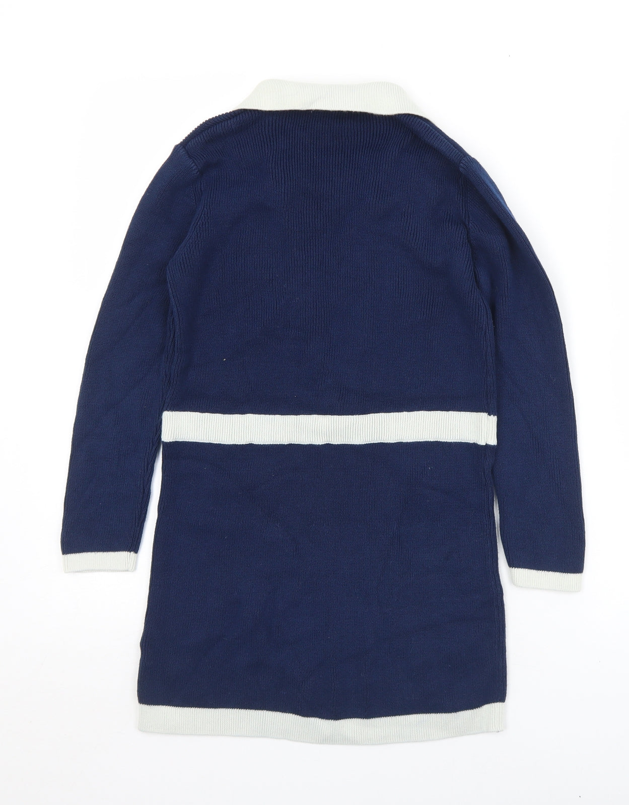 Billie Faiers Girls Blue  Cotton Jumper Dress  Size 7-8 Years  Collared Button