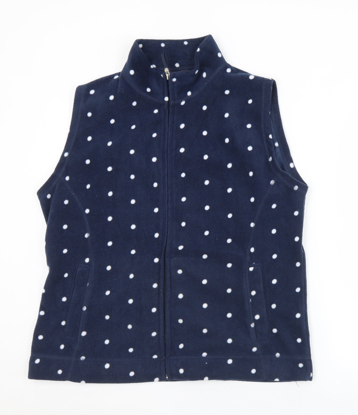 EWM Womens Blue Polka Dot  Gilet Jacket Size 18  Zip - 18-20