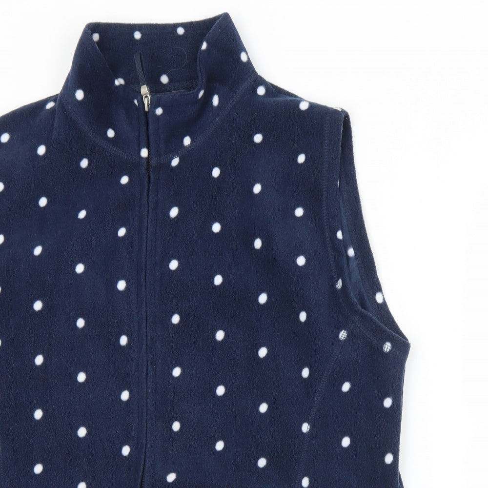 EWM Womens Blue Polka Dot  Gilet Jacket Size 18  Zip - 18-20