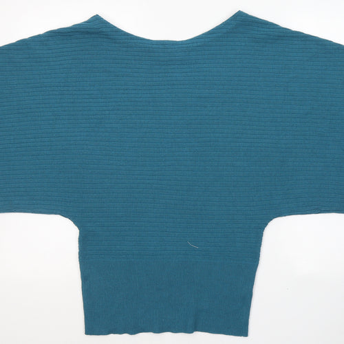 George Womens Blue Round Neck  Acrylic Tunic Jumper Size 10