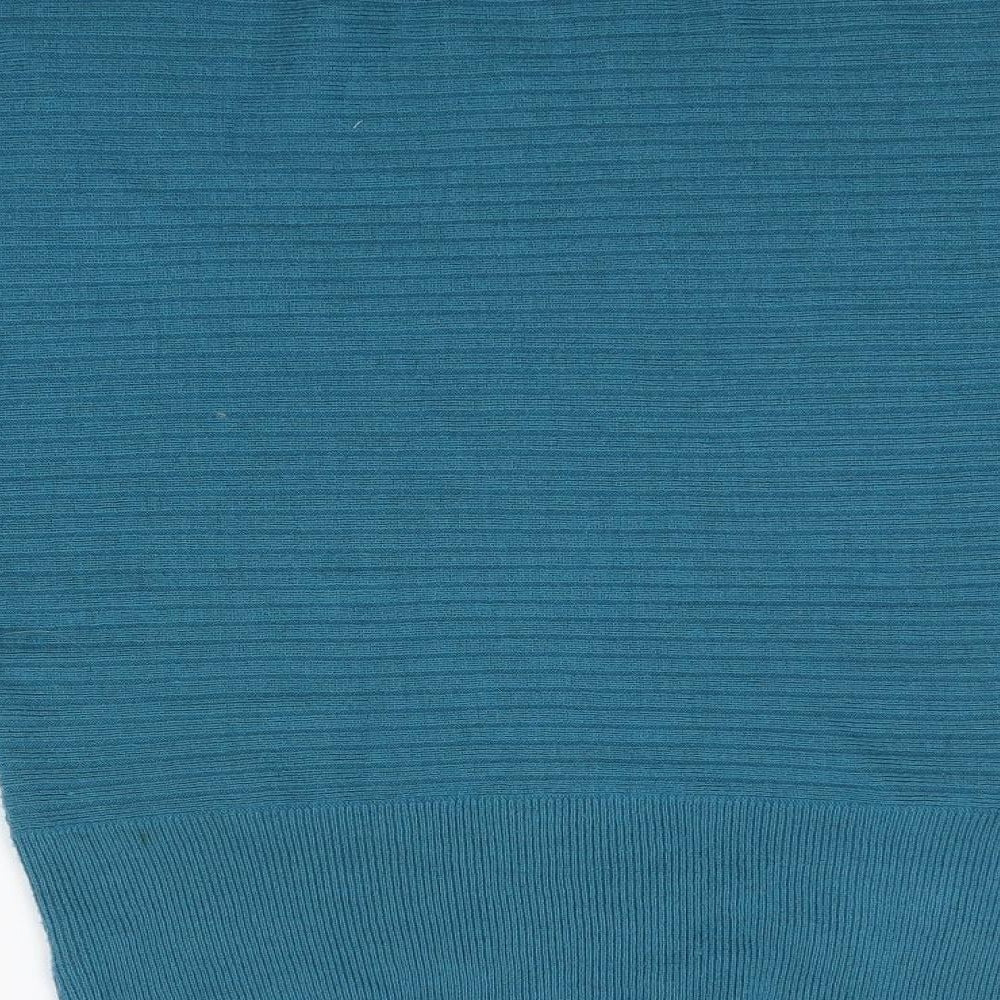 George Womens Blue Round Neck  Acrylic Tunic Jumper Size 10