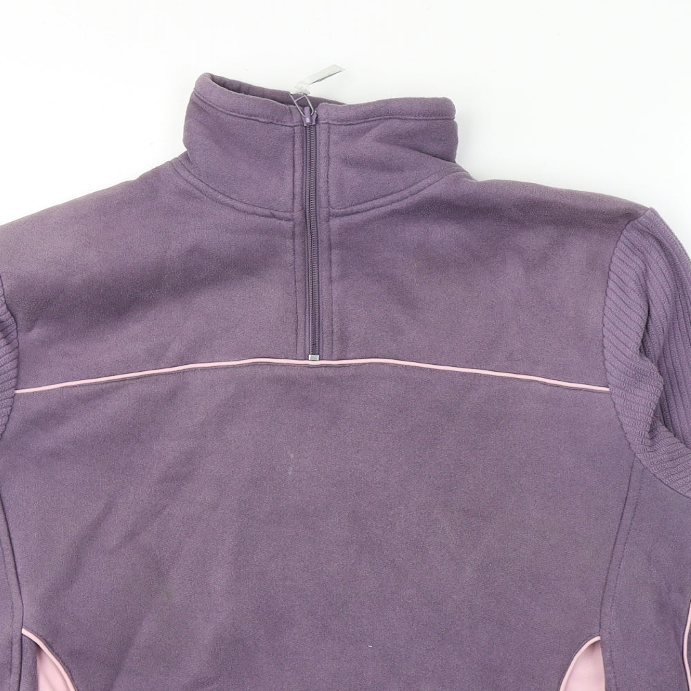 US Athletic Womens Purple  Polyester Full Zip Sweatshirt Size 14  Zip