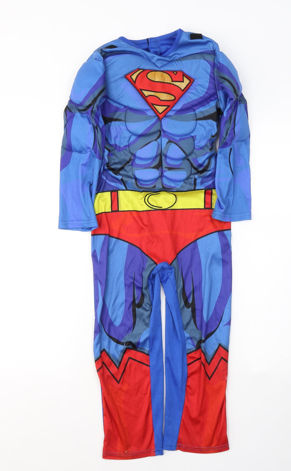 Superman Boys Blue Colourblock Polyester Pullover Casual Size 5-6 Years Round Neck Hook & Eye - superman fancy dress