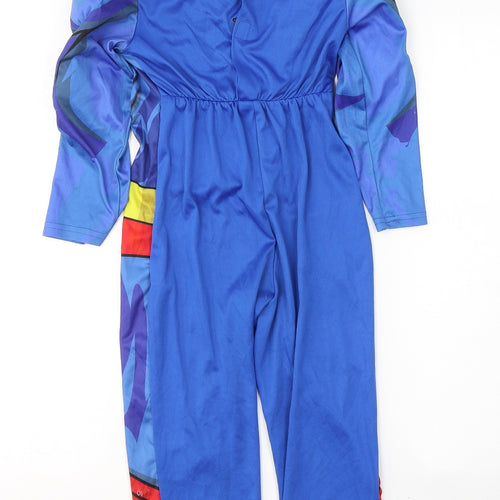 Superman Boys Blue Colourblock Polyester Pullover Casual Size 5-6 Years Round Neck Hook & Eye - superman fancy dress