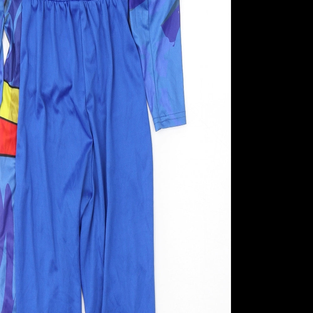Superman Boys Blue Colourblock Polyester Pullover Casual Size 5-6 Years Round Neck Hook & Eye - superman fancy dress