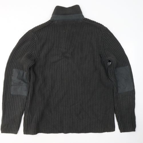 Marks and Spencer Mens Black High Neck  Cotton Pullover Jumper Size M