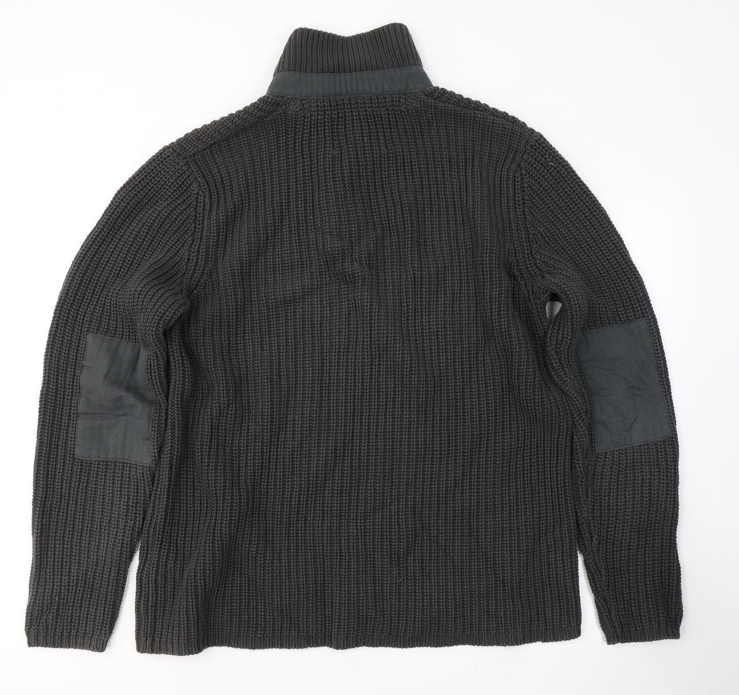 Marks and Spencer Mens Black High Neck  Cotton Pullover Jumper Size M