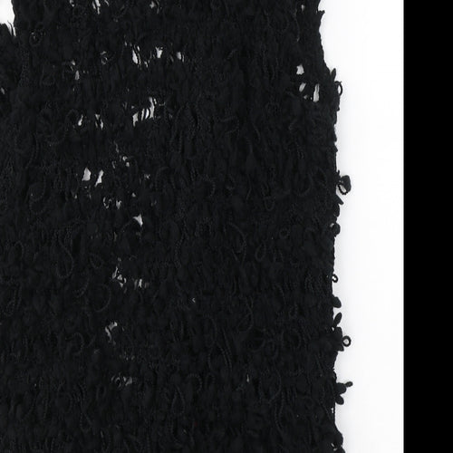 Roman Womens Black V-Neck  Polyester Cardigan Jumper Size 16