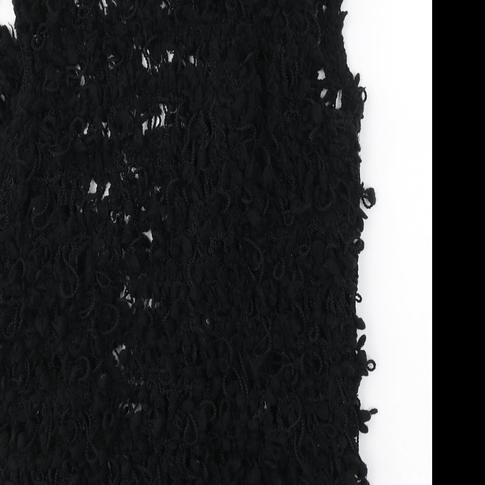 Roman Womens Black V-Neck  Polyester Cardigan Jumper Size 16