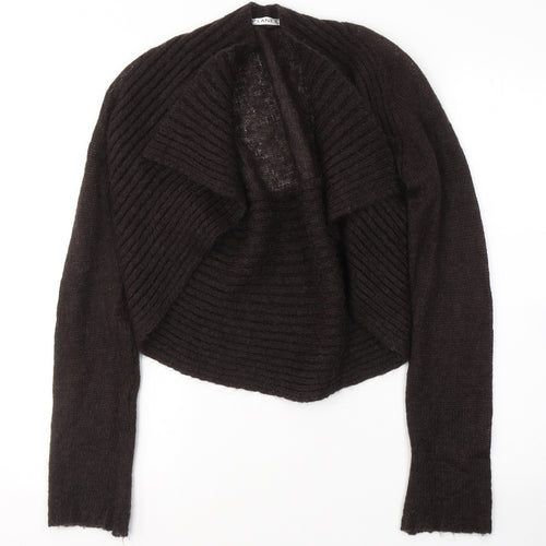 PLANET Womens Brown V-Neck  Polyamide Cardigan Jumper Size S