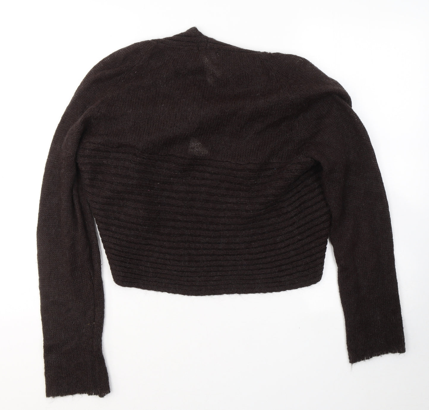 PLANET Womens Brown V-Neck  Polyamide Cardigan Jumper Size S