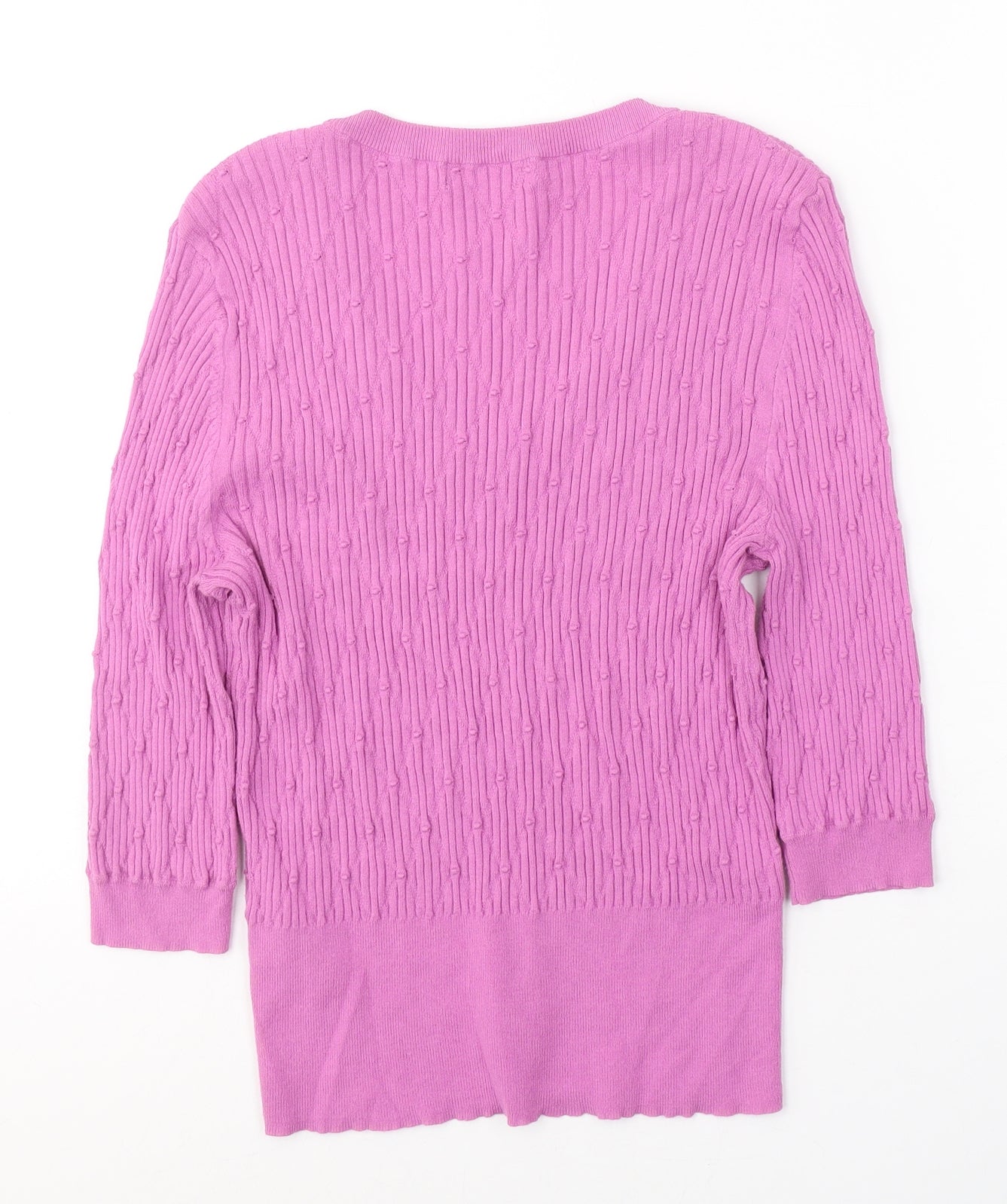 Marks and Spencer Womens Pink  Viscose Jersey T-Shirt Size 12 V-Neck
