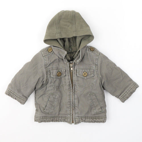 Mothercare Boys Green   Jacket Coat Size 3-6 Months   Zip