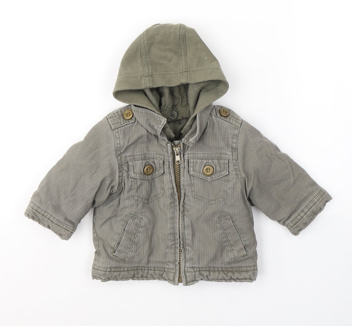 Mothercare Boys Green Jacket Coat Size 3-6 Months Zip