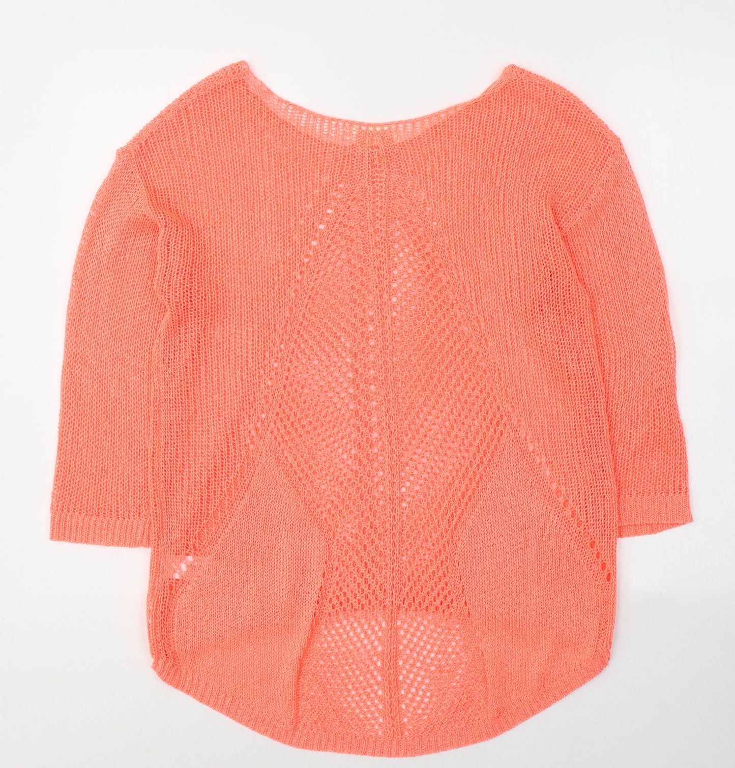 NEXT Womens Pink Round Neck  Acrylic Pullover Jumper Size 12   - Neon Pink