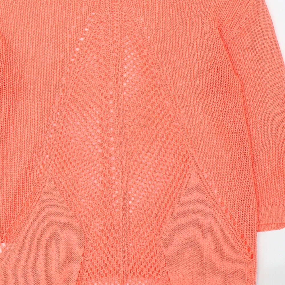 NEXT Womens Pink Round Neck  Acrylic Pullover Jumper Size 12   - Neon Pink