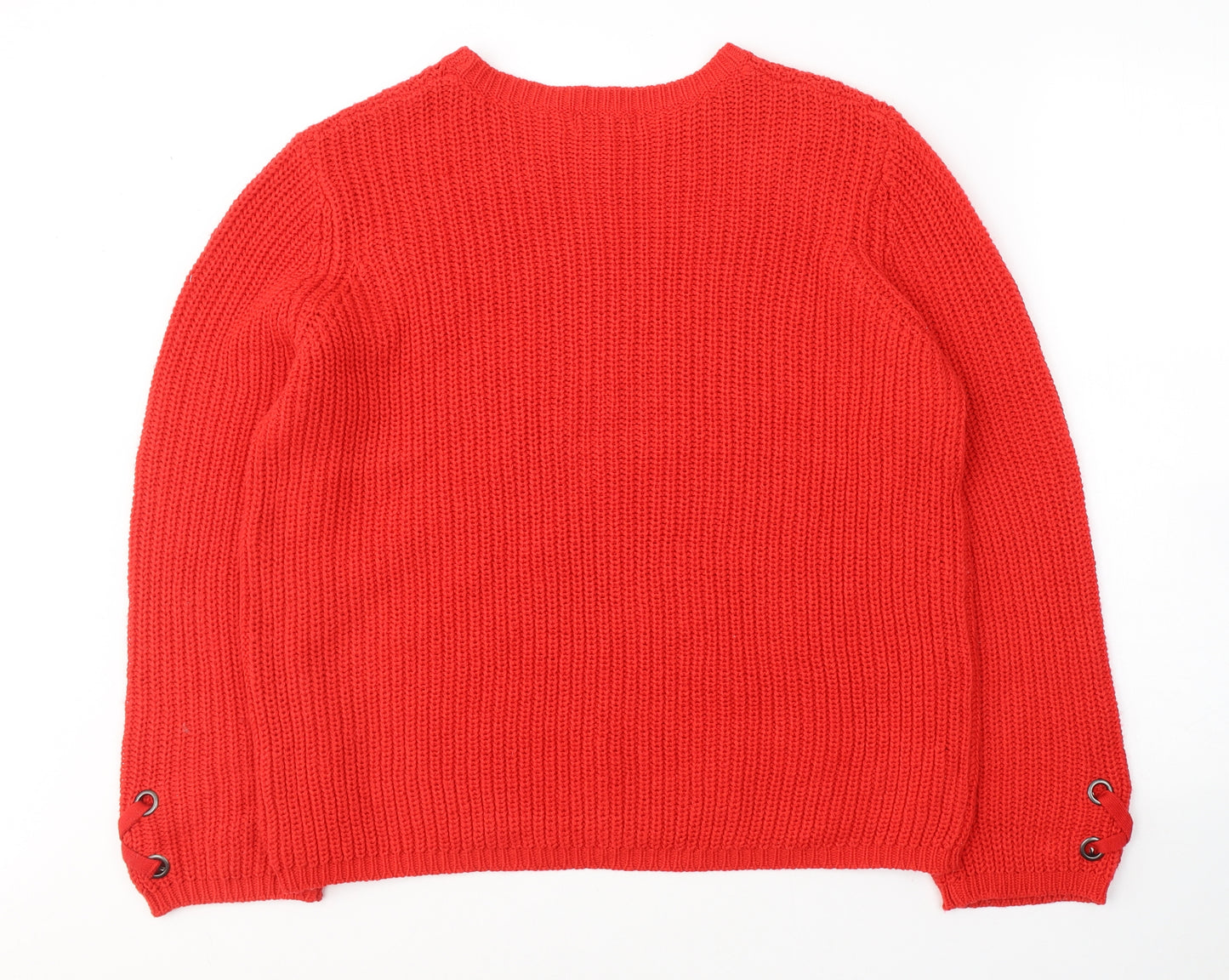 Papaya Womens Red Round Neck  Acrylic Pullover Jumper Size 16