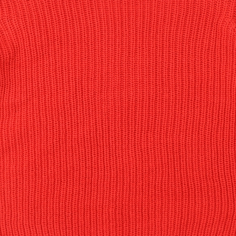 Papaya Womens Red Round Neck  Acrylic Pullover Jumper Size 16