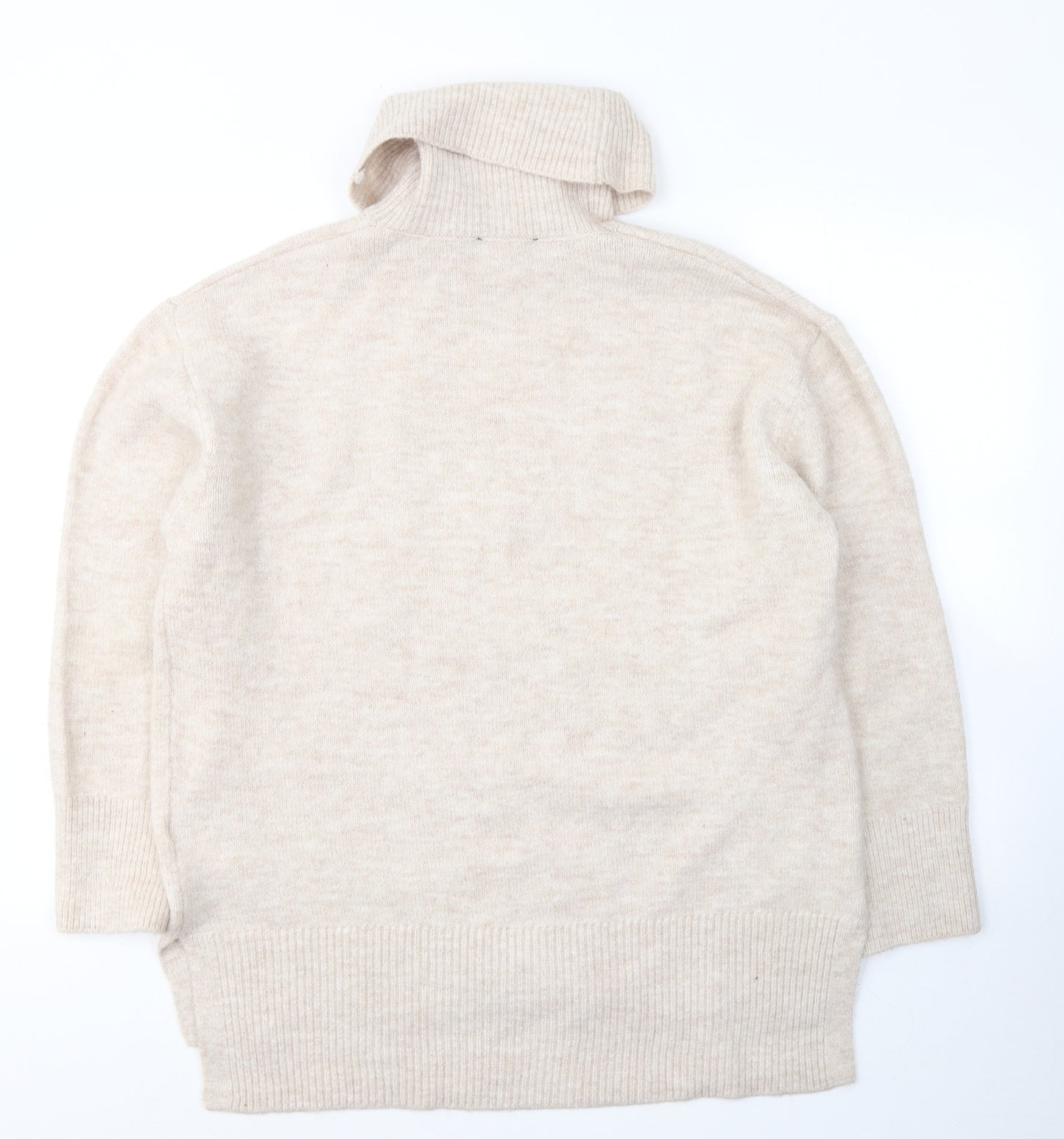 New Look Womens Beige Roll Neck  Acrylic Pullover Jumper Size M