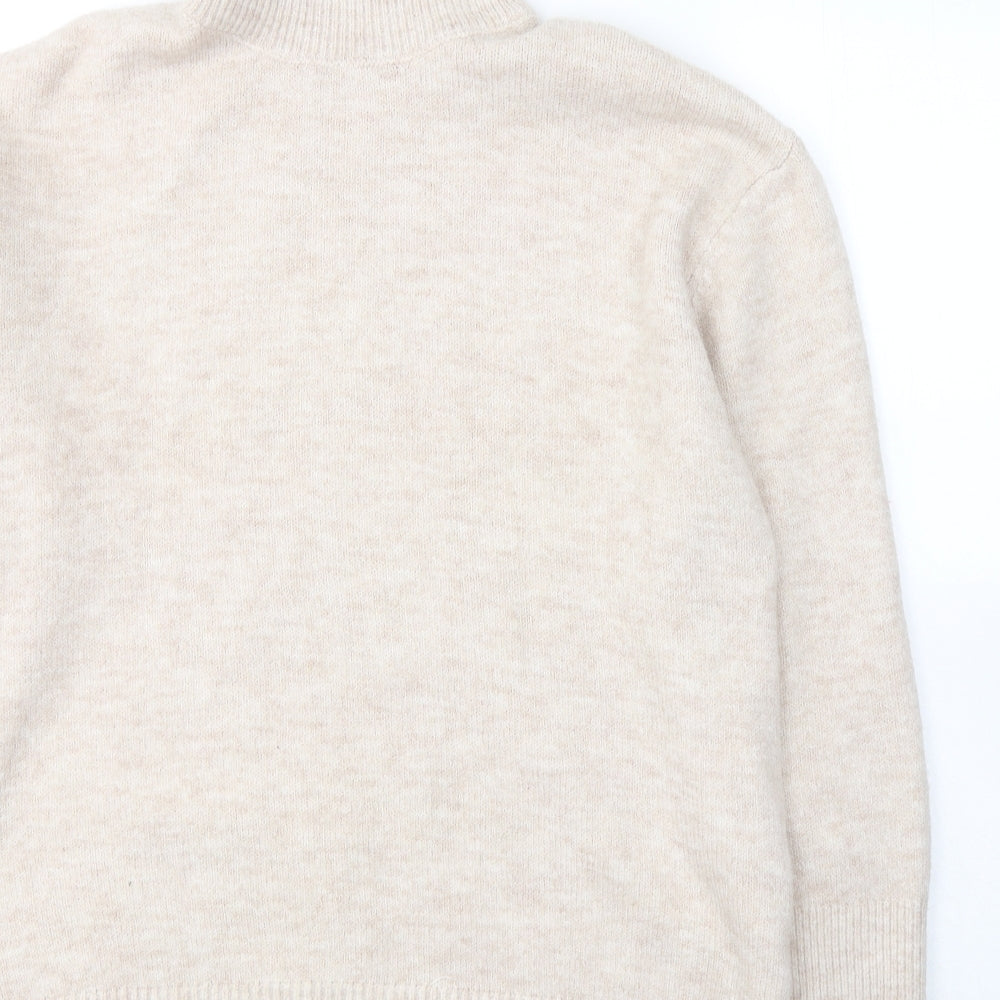 New Look Womens Beige Roll Neck  Acrylic Pullover Jumper Size M