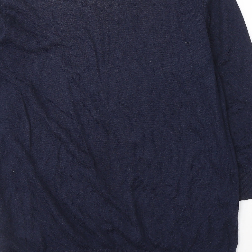 Wallis Womens Blue  Viscose Basic Blouse Size M Round Neck - butterfly