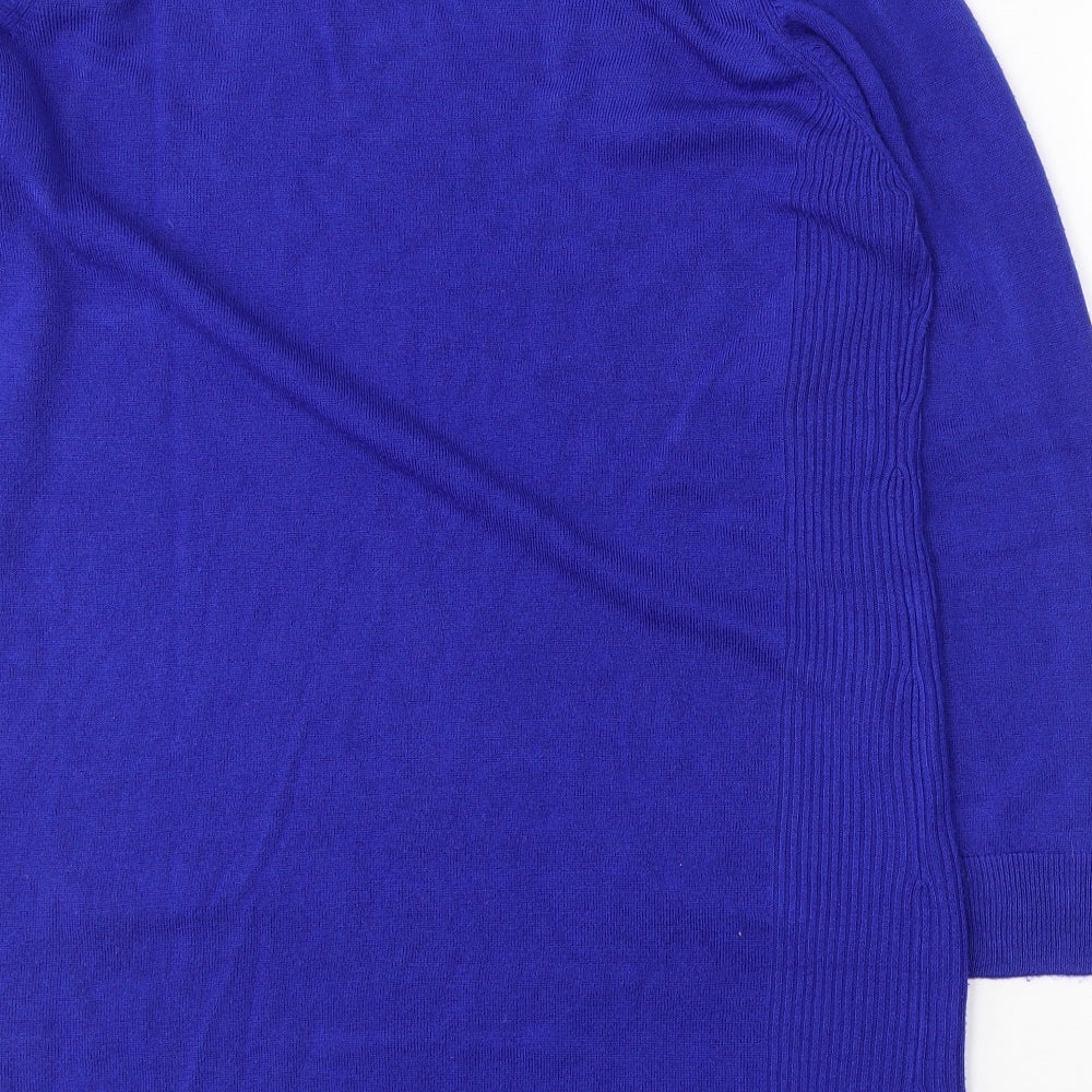 INTUITION Womens Blue Round Neck  Acrylic Pullover Jumper Size 20