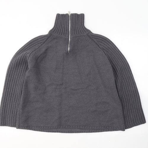 Marks and Spencer Womens Grey High Neck  Acrylic Pullover Jumper Size 14
