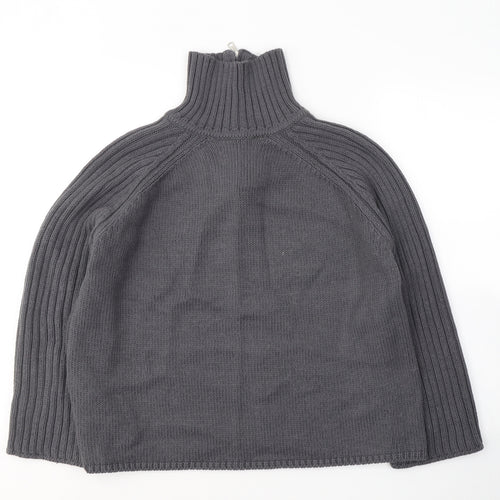 Marks and Spencer Womens Grey High Neck  Acrylic Pullover Jumper Size 14