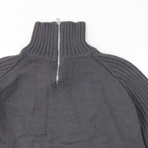 Marks and Spencer Womens Grey High Neck  Acrylic Pullover Jumper Size 14