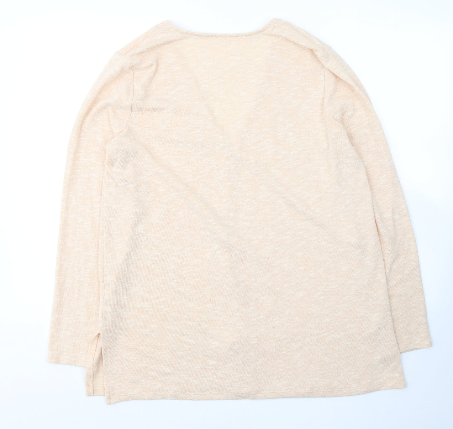 George Womens Beige Round Neck  Acrylic Cardigan Jumper Size 16