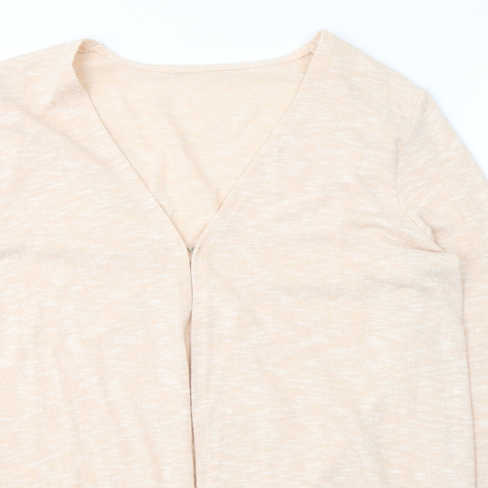 George Womens Beige Round Neck  Acrylic Cardigan Jumper Size 16