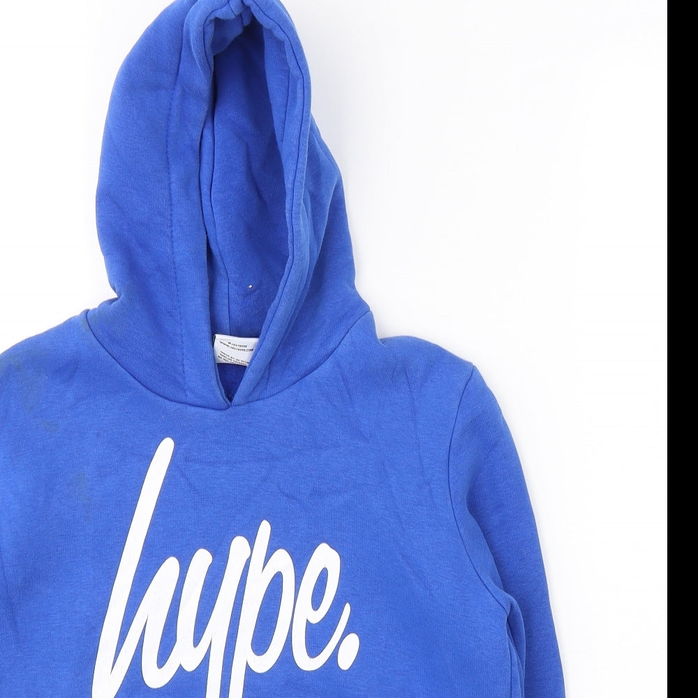 Hype Boys Blue  Cotton Pullover Hoodie Size 11-12 Years  Pullover