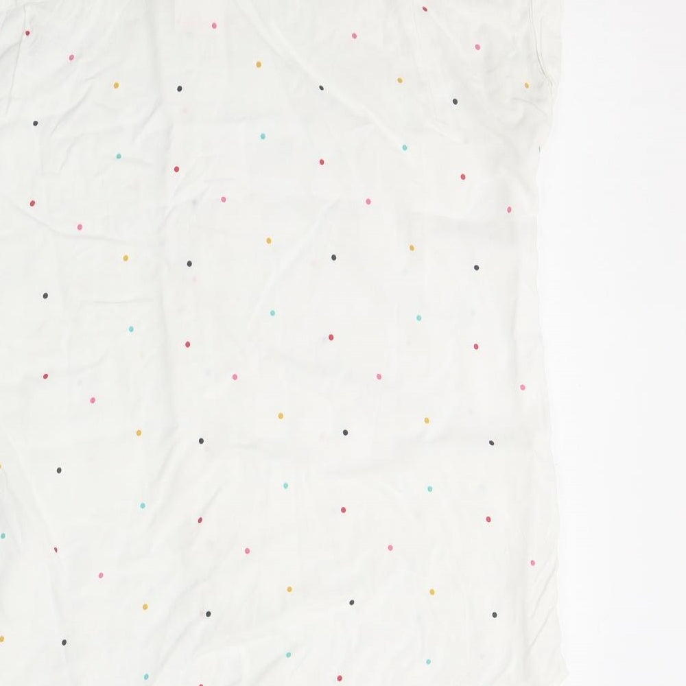 TOG 24 Womens White Polka Dot Cotton Basic Button-Up Size 14 Collared