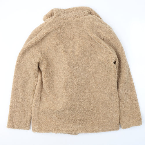 Selected Womens Beige   Pea Coat Coat Size 12  Button
