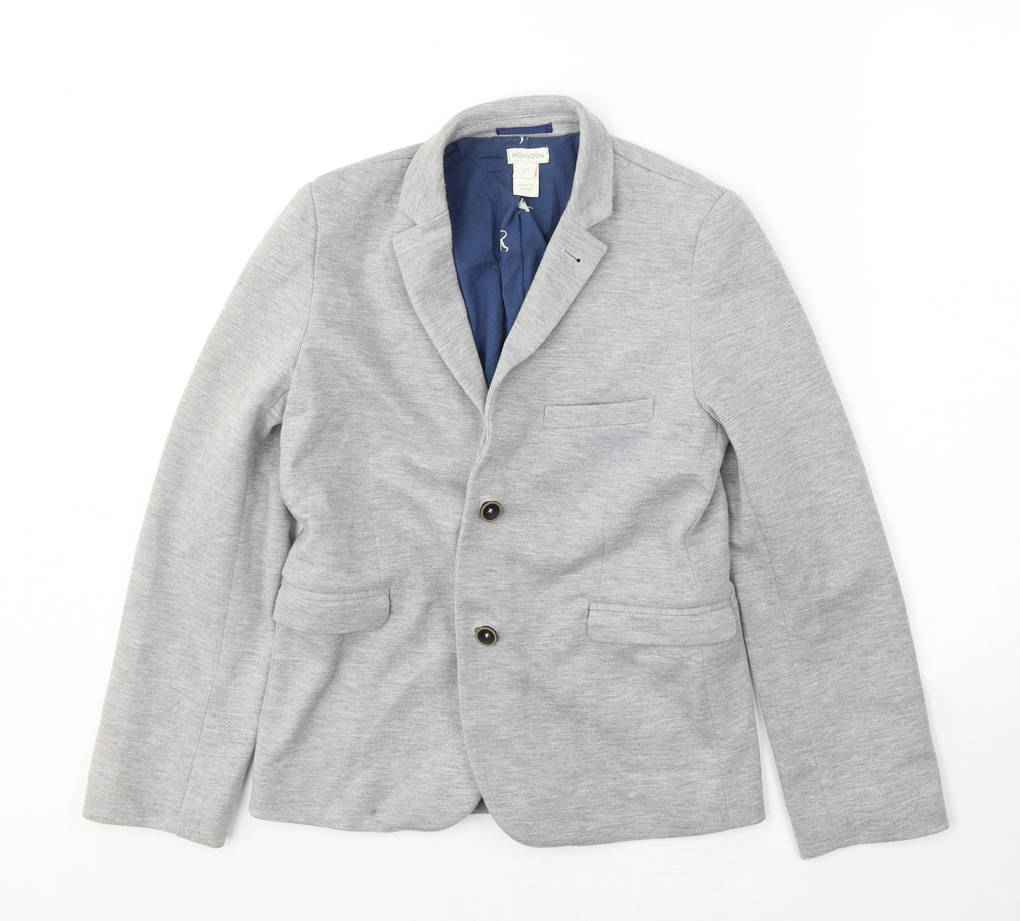 Monsoon Boys Grey   Jacket Blazer Size 11-12 Years  Button