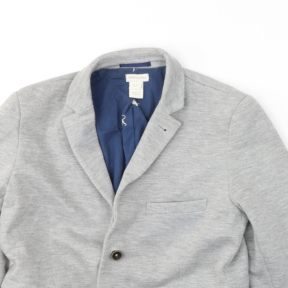 Monsoon Boys Grey   Jacket Blazer Size 11-12 Years  Button