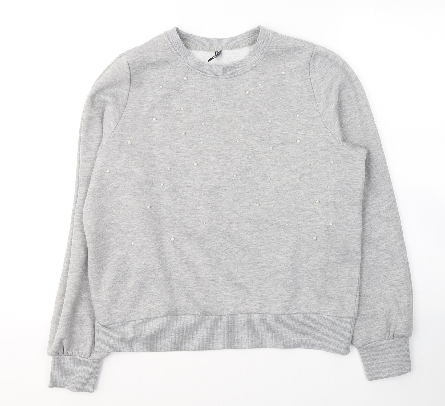 Pieces Womens Grey  Polyester Pullover Sweatshirt   Pullover
