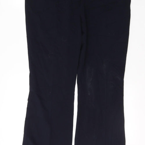 Per Una Womens Blue  Polyester Trousers  Size 14 L28 in Regular Button