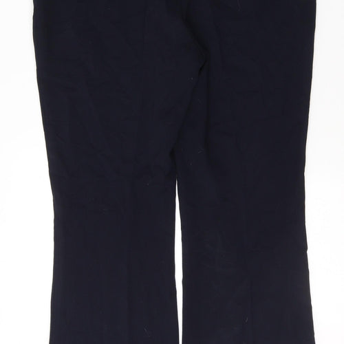 Per Una Womens Blue  Polyester Trousers  Size 14 L28 in Regular Button