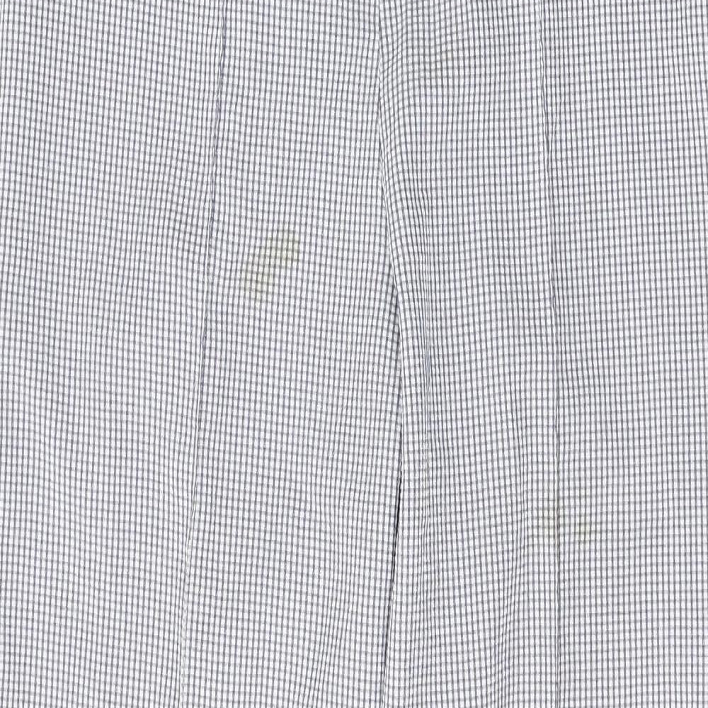 Preworn Womens White Check Polyester Trousers  Size 28 L29 in Regular