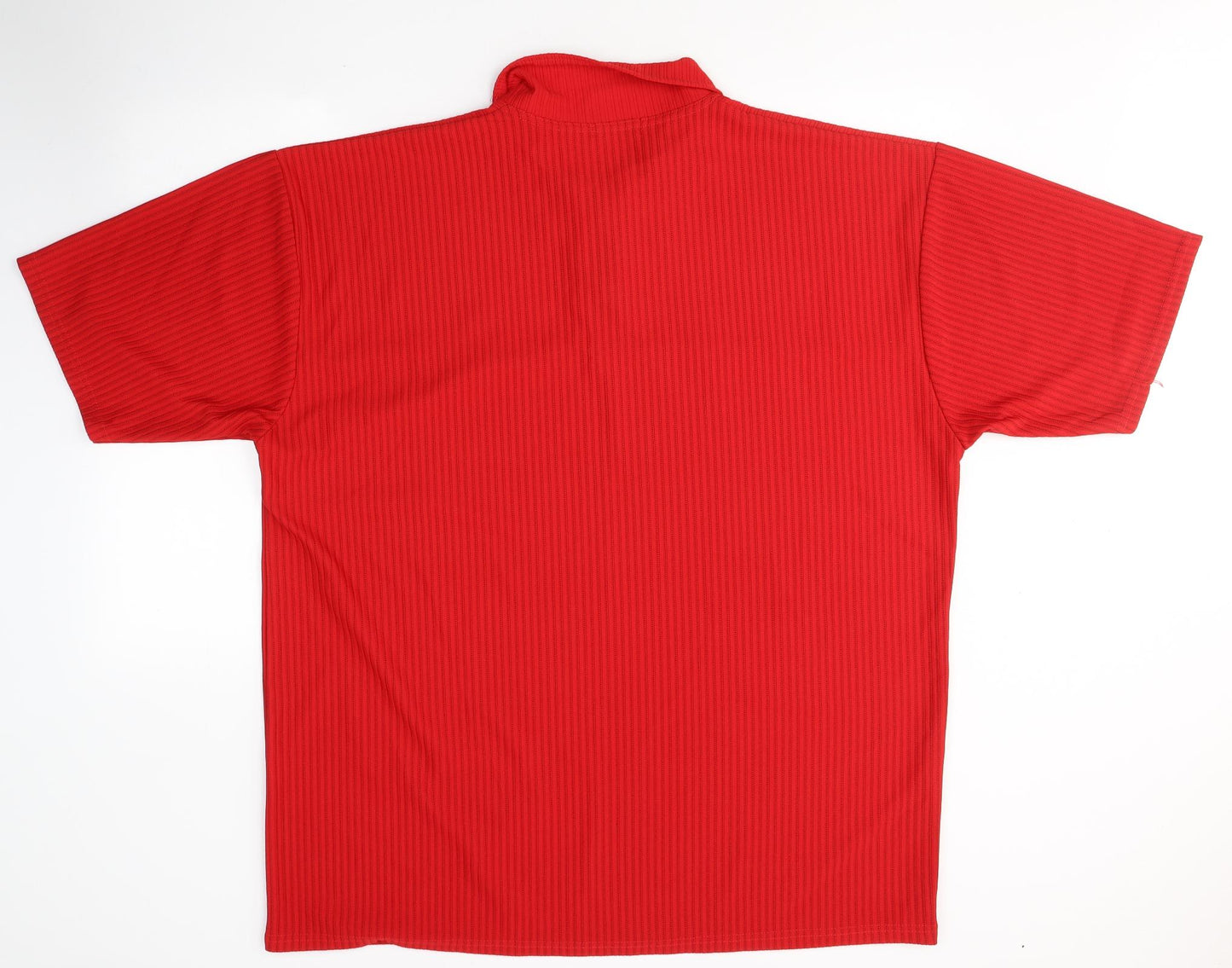 Ginaarti Mens Red  Polyester  Polo Size 2XL Collared Zip