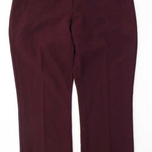W Womens Red  Polyester Trousers  Size 36 in L26 in Regular Button