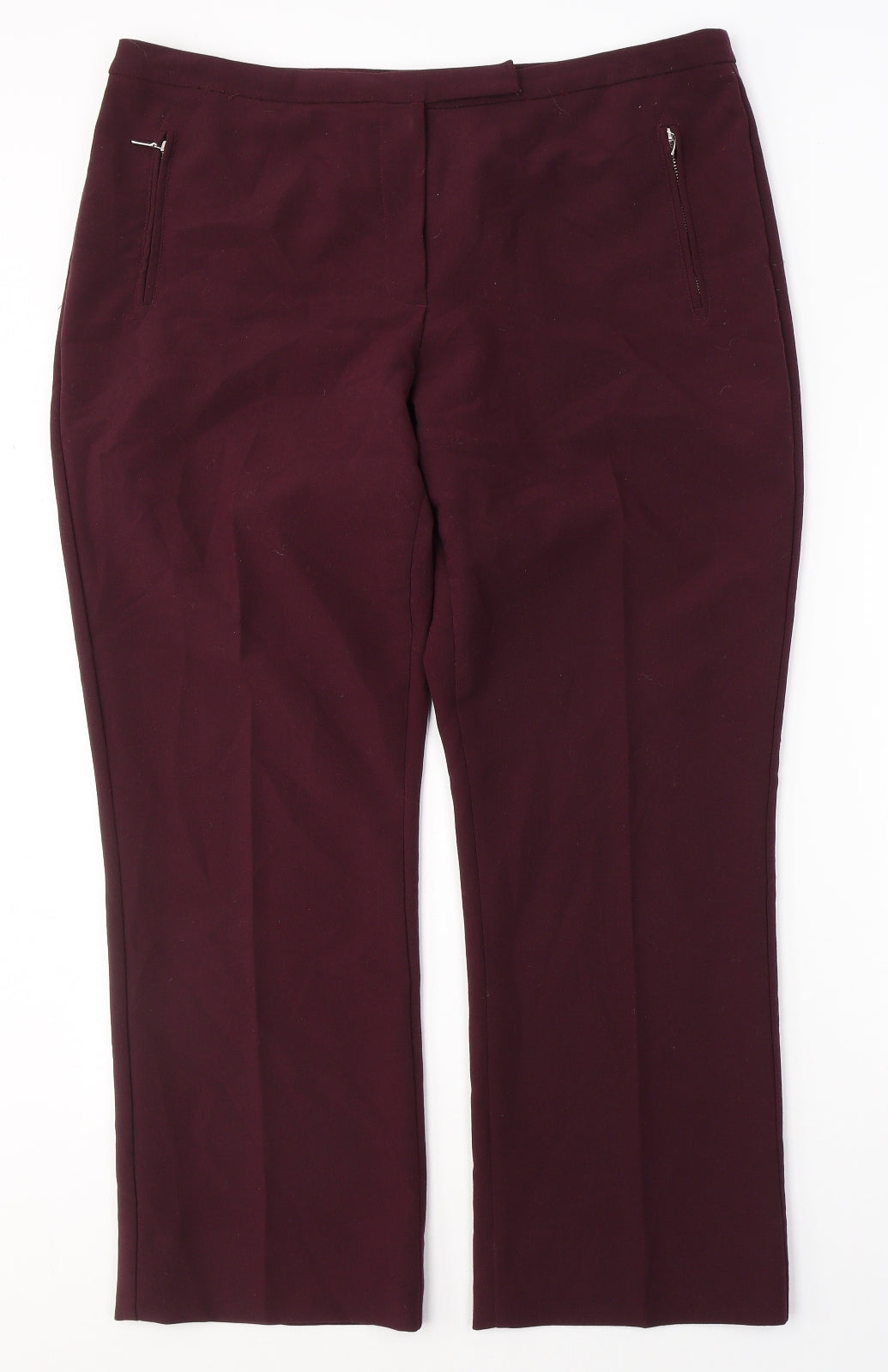 W Womens Red  Polyester Trousers  Size 36 in L26 in Regular Button