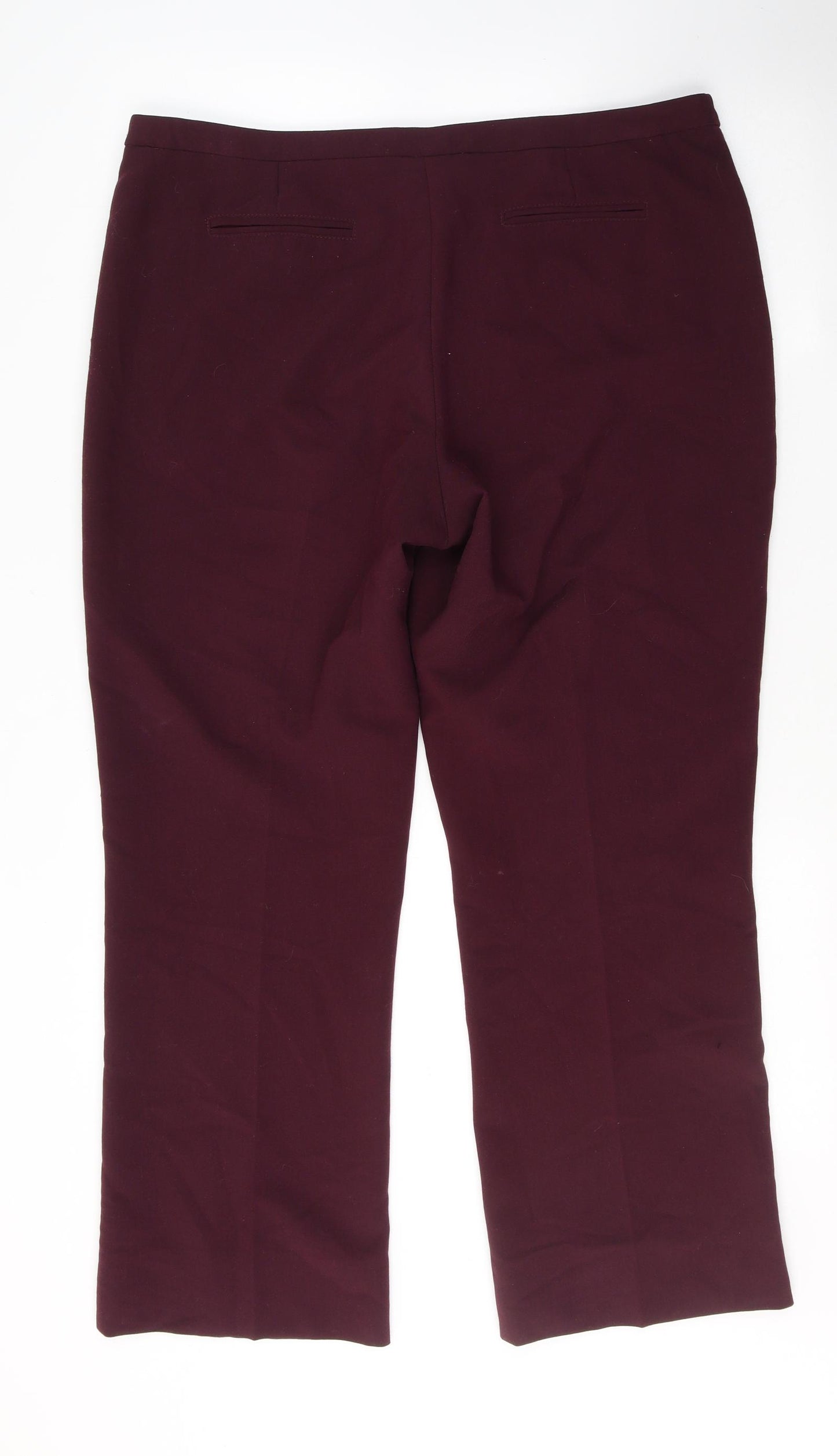 W Womens Red  Polyester Trousers  Size 36 in L26 in Regular Button