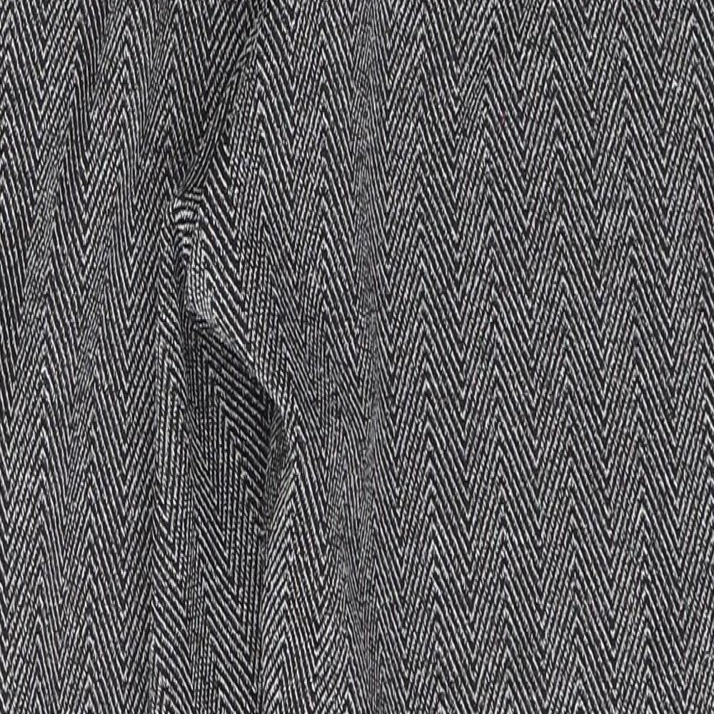 Preworn Womens Black Geometric Polyester Trousers  Size L L26 in Regular